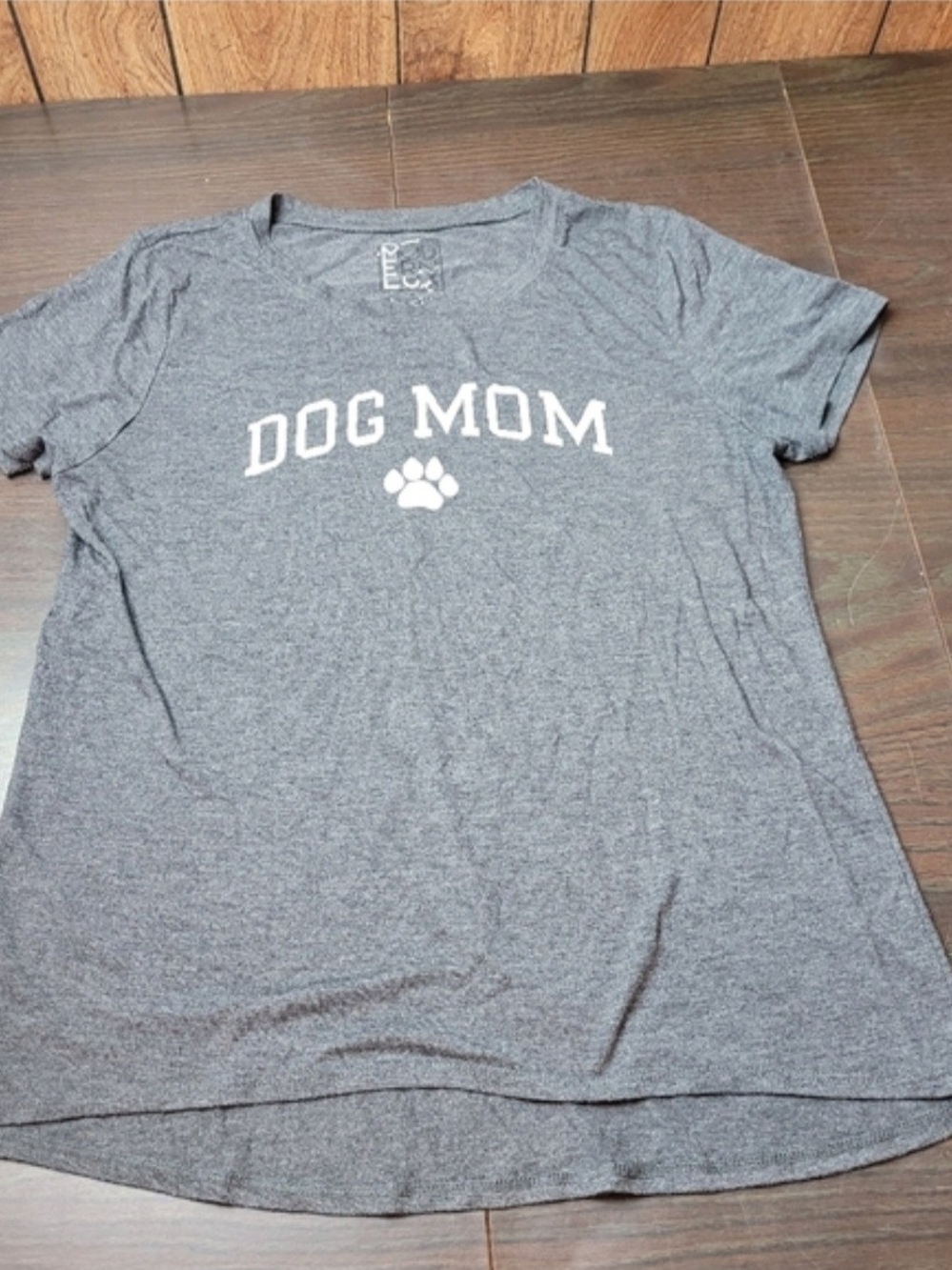 Modern Lux Gray "DOG MOM" Short Sleeve High Low Tee XL